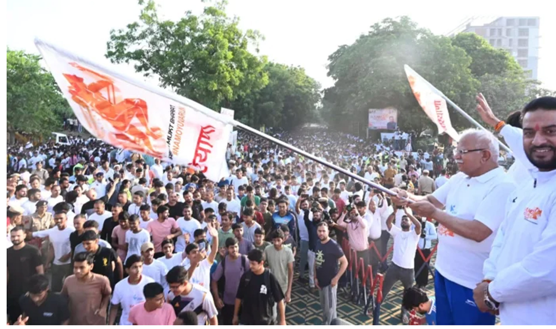 'Namo Yuva Run' in Gurugram gave the message of a drug-free society, more than 10 thousand youth participated.